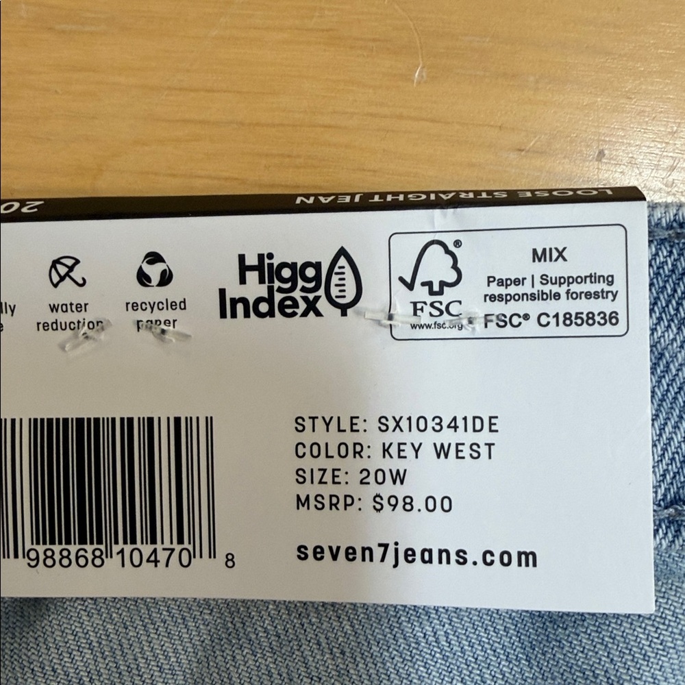 NWT Size 20W Seven7 Loose Straight Jean - Picture 7 of 8